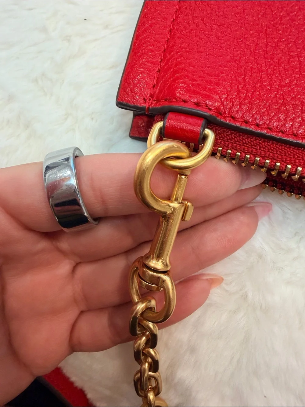 Tory Burch Red Pebbled Leather Crossbody with Gold Emblem